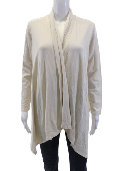 Lanston Womens Cotton Cowl Neck Long Sleeve Cardigan Top Beige Size S