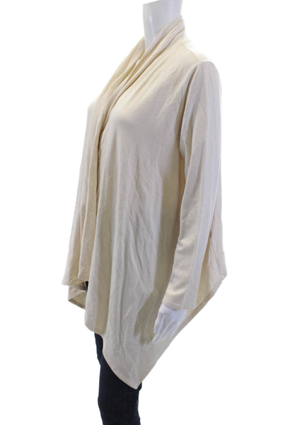 Lanston Womens Cotton Cowl Neck Long Sleeve Cardigan Top Beige Size S
