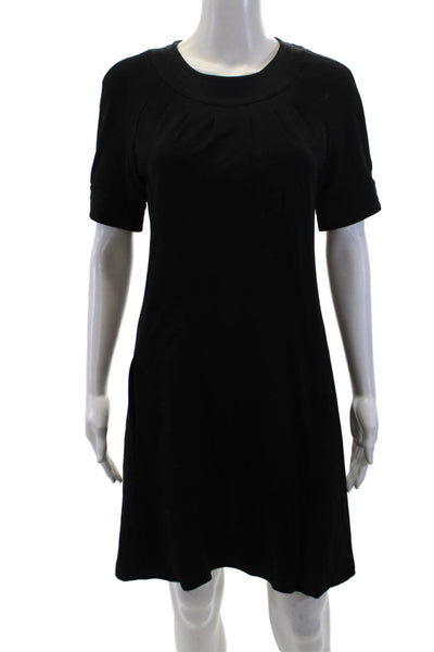 Searle Womens Scoop Neck Short Sleeve A-Line Dress Black Size 4
