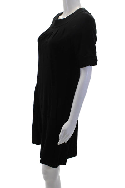 Searle Womens Scoop Neck Short Sleeve A-Line Dress Black Size 4