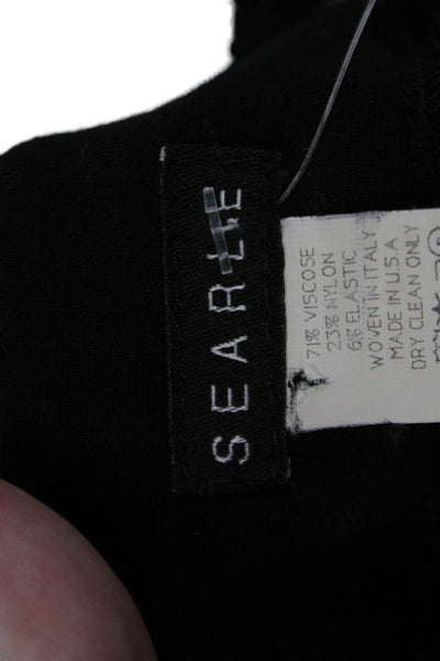 Searle Womens Printed Scoop Neck Zip Back Short Sleeve Dress Black Size 4