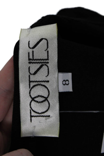 Tootsies Womens Wool Color Block Scoop Neck Short Sleeve Dress Black Pink Size 8