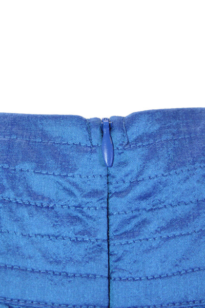 Calypso Christiane Celle Womens Silk Crew Neck Zip Back Dress Blue Size S