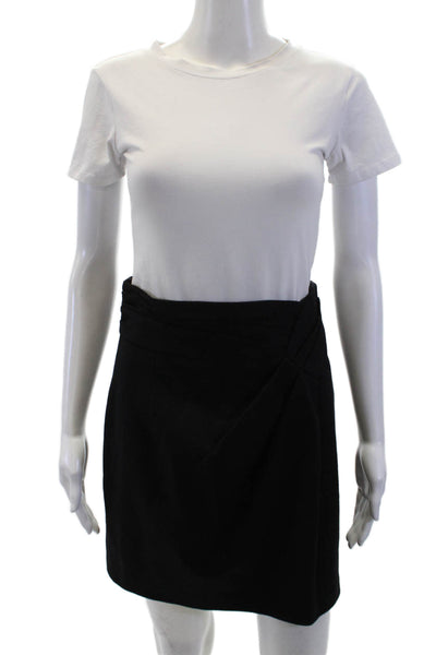 Nanette Lepore Womens Wool Drape Detail Lined Mini Skirt Black Size 2