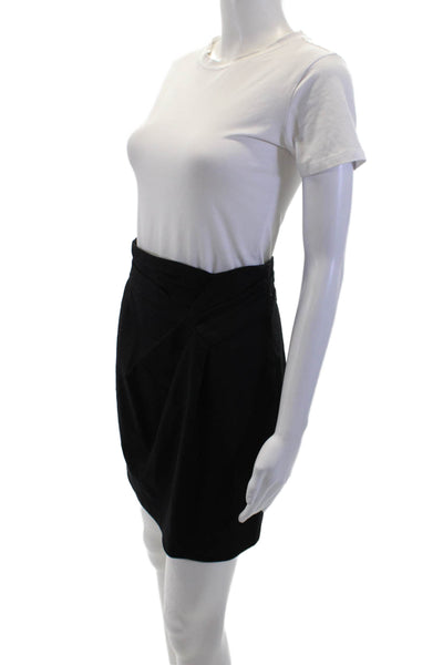 Nanette Lepore Womens Wool Drape Detail Lined Mini Skirt Black Size 2