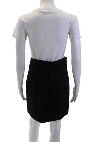 Nanette Lepore Womens Wool Drape Detail Lined Mini Skirt Black Size 2