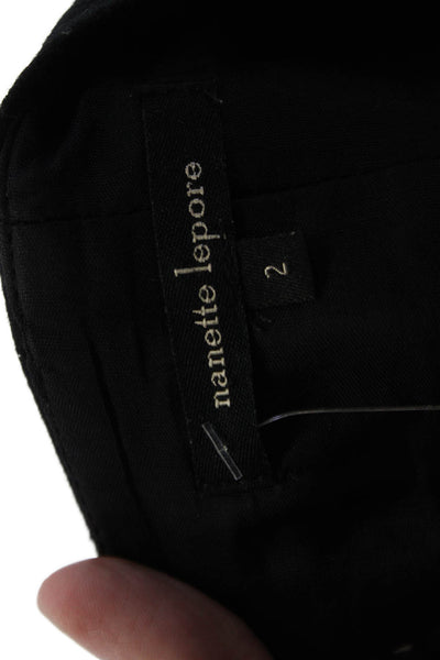 Nanette Lepore Womens Wool Drape Detail Lined Mini Skirt Black Size 2