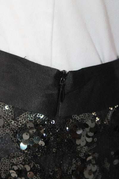 Milly Of New York Womens Sequins Detail Lined Mini Skirt Black Size 2