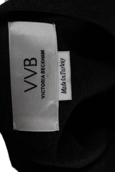 Victoria Beckham Women's V-Neck Long Sleeves Boxy Blouse Gray Size S