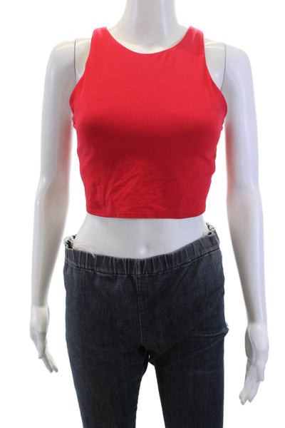 Athleta Womens Racer Back Pull On Sports Bra Red Size Medium