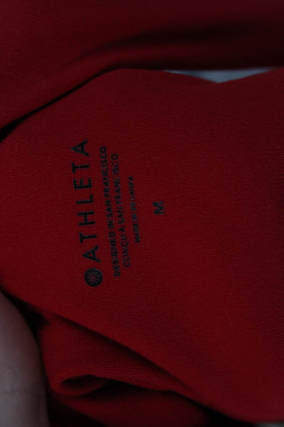 Athleta Womens Racer Back Pull On Sports Bra Red Size Medium