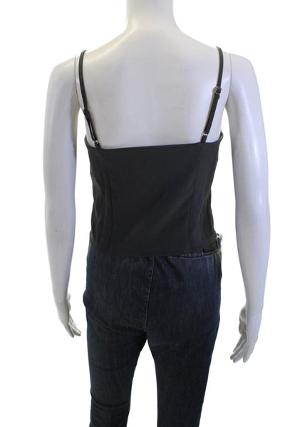 Princess Polly Womens Spaghetti Strap Button Down Tank Top Grey Size 6