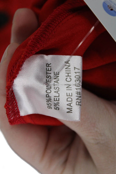 Princess Polly Womens V Neck Sleeveless A Line Knee Length Dress Red Size 8