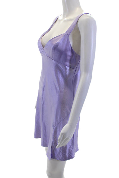 Princess Polly Womens V Neck Sleeveless A Line Dress Iced Lavender Size 8