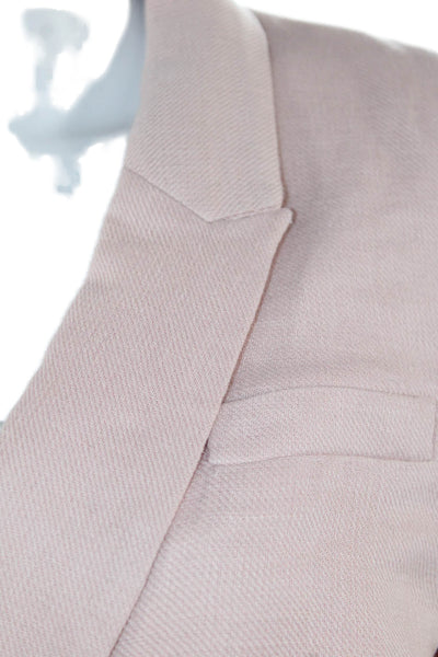 Rebecca Minkoff Womens Cotton Double Breasted Long Sleeve Blazer Pink Size 4