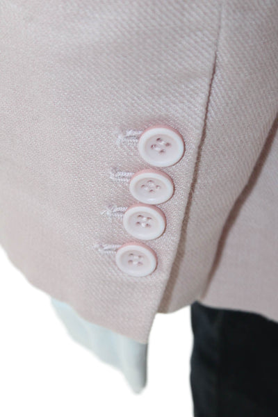 Rebecca Minkoff Womens Cotton Double Breasted Long Sleeve Blazer Pink Size 4