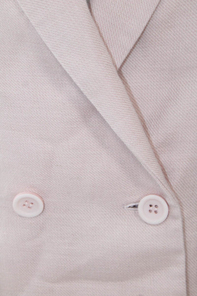 Rebecca Minkoff Womens Cotton Double Breasted Long Sleeve Blazer Pink Size 4