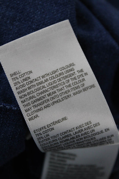 Whistles Womens Cotton V-neck 3/4 Sleeve Pockets Denim Dress Blue Size XS