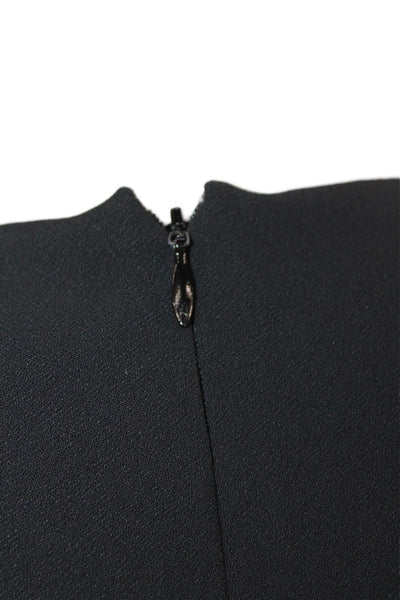 Gerard Darel Womens V-neck Embellished Zip Back Long Sleeve Dress Black Size 36