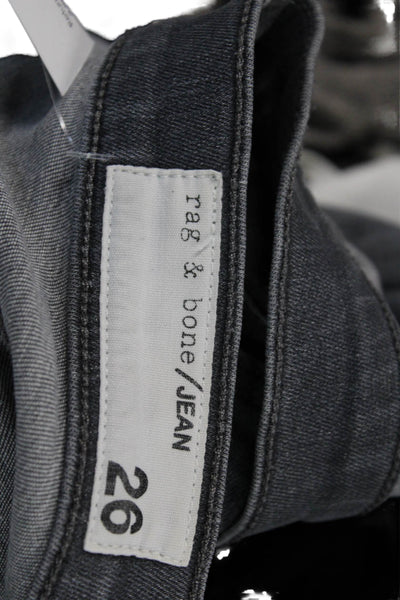 Rag & Bone Women Ankle Skinny High-Rise Dark Gray Cotton Blend Jeans Size 26
