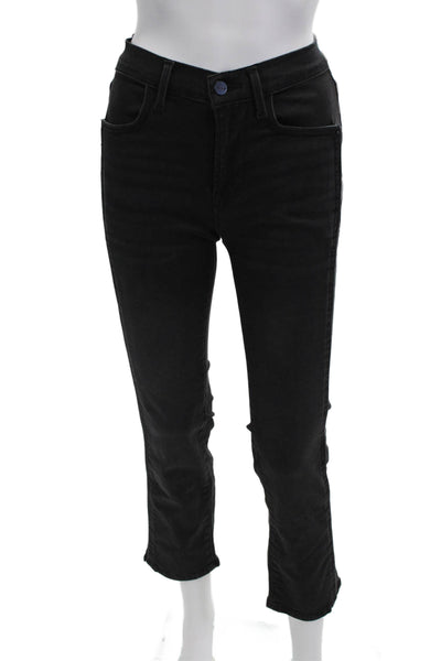 Frame Women Cropped Skinny High Rise Black Jeans Size 25