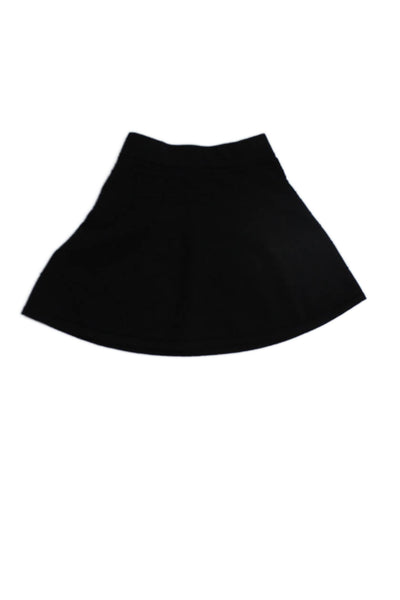Milly Minis Girls Textured Elastic Waist A-line Skirt Black Size 10