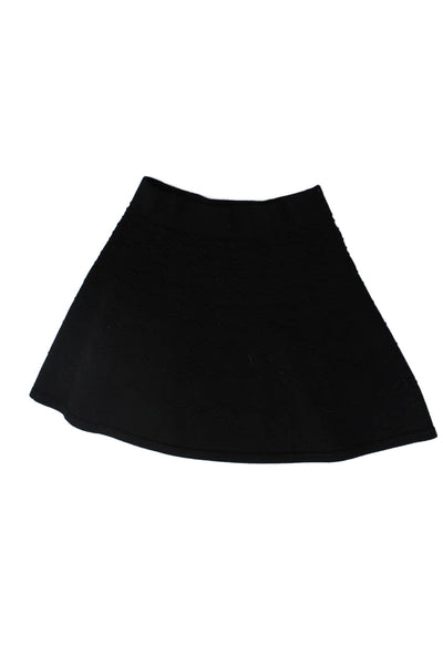 Milly Minis Girls Textured Elastic Waist A-line Skirt Black Size 10