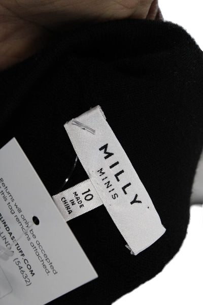 Milly Minis Girls Textured Elastic Waist A-line Skirt Black Size 10