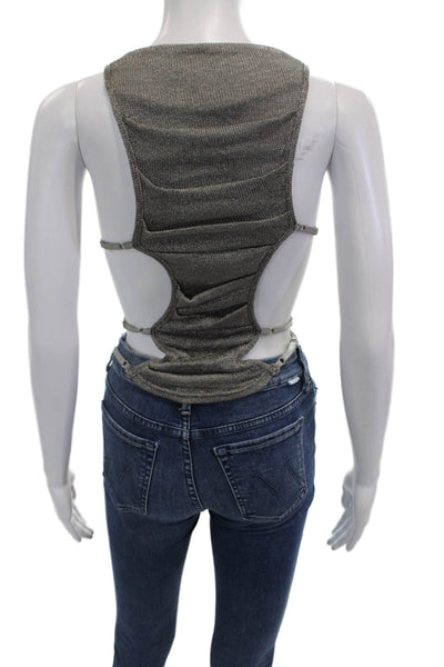 Outcast Womens Knitted Strappy Sleeveless Alabama Top Gray Size XS