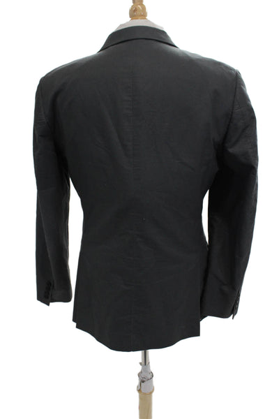 J Crew Mens Two Button Notched Lapel Blazer Jacket Gray Cotton Size 40R