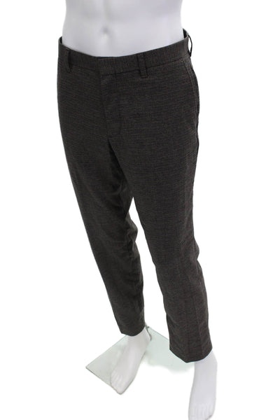 J Crew Mens Zipper Fly Pleated Straight Leg Thompson Pants Brown Size 33x30