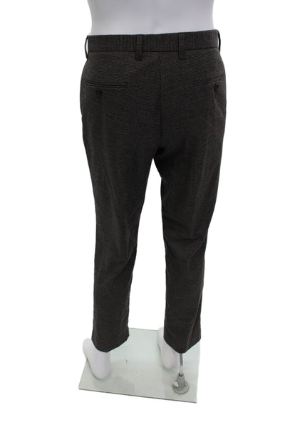 J Crew Mens Zipper Fly Pleated Straight Leg Thompson Pants Brown Size 33x30