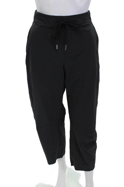 Everlane Womens High Rise Drawstring Straight Leg Lightweight Pants Black Small