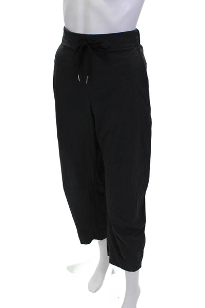 Everlane Womens High Rise Drawstring Straight Leg Lightweight Pants Black Small