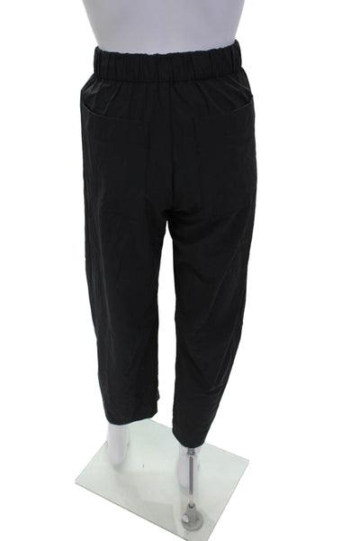Everlane Womens High Rise Drawstring Straight Leg Lightweight Pants Black Small