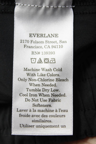 Everlane Womens High Rise Drawstring Straight Leg Lightweight Pants Black Small