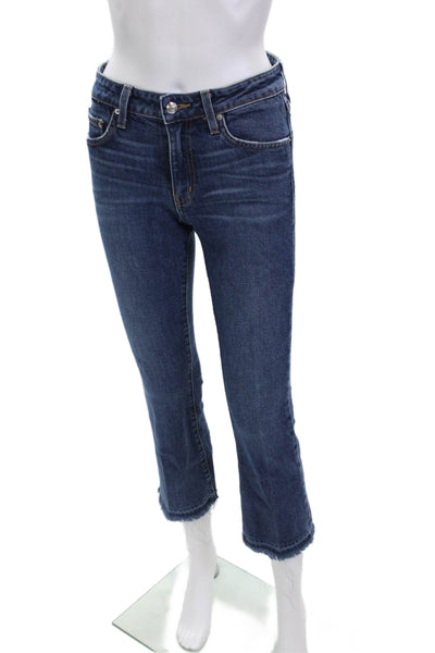 Derek Lam Women Cropped Straight Dark Blue Jeans Mid-Rise Size 27