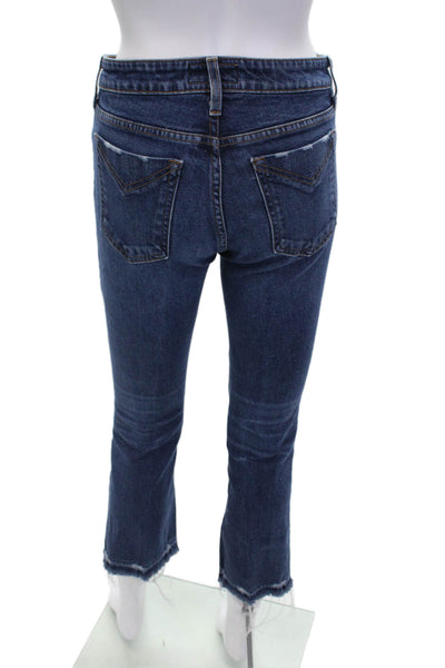 Derek Lam Women Cropped Straight Dark Blue Jeans Mid-Rise Size 27