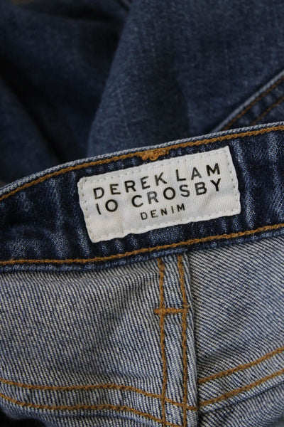 Derek Lam Women Cropped Straight Dark Blue Jeans Mid-Rise Size 27