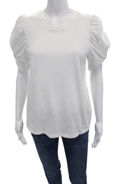 ALC Women's Short Sleeves Round Neck Basic T-Shirt White Size M