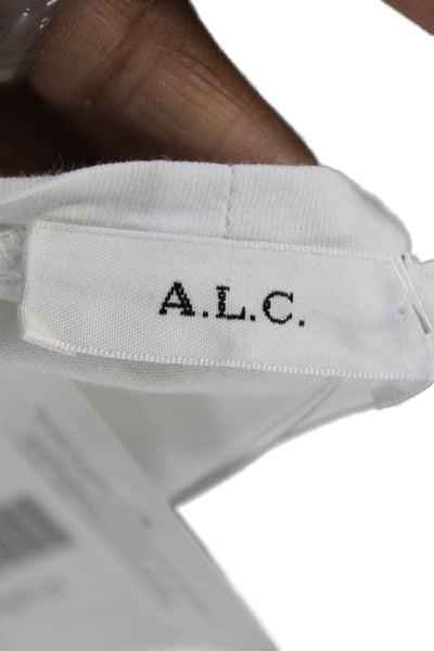 ALC Women's Short Sleeves Round Neck Basic T-Shirt White Size M