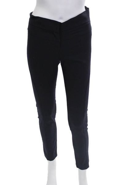Gunex Womens Wool Slim Fit Straight Leg Tailored Pants Navy Blue Size 2