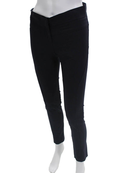 Gunex Womens Wool Slim Fit Straight Leg Tailored Pants Navy Blue Size 2