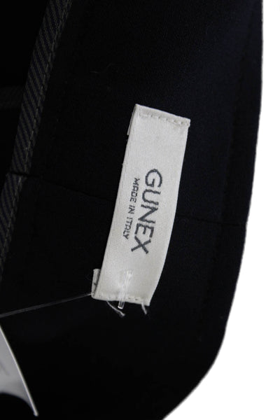 Gunex Womens Wool Slim Fit Straight Leg Tailored Pants Navy Blue Size 2