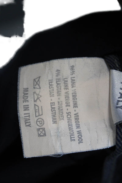 Gunex Womens Wool Slim Fit Straight Leg Tailored Pants Navy Blue Size 2