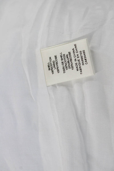 Rebecca Taylor Womens Cotton Off Shoulder Button Down Mini Dress White Size 2