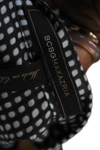 BCBGMAXAZRIA Womens Cotton Geometric Print Button Up Shirt Multicolor Size S