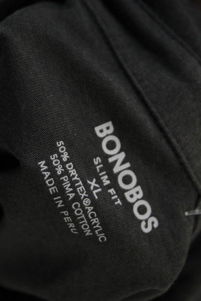 Bonobos Mens Short Sleeve Collared Slim Fit Polo Shirt Gray Cotton Size XL