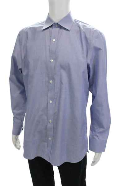 Bonobos Mens Button Front Long Sleeve Collared Slim Dress Shirt Blue Size 16.5