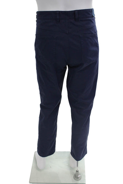 Peter Millar Mens Zip Up Mid Rise Slim Leg Pants Navy Blue Size 36X30